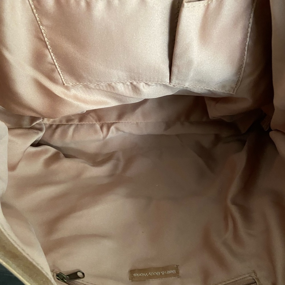 Bath & Body Bag brown and cream, faux suede, Gently used, good condition - Picture 5 of 6